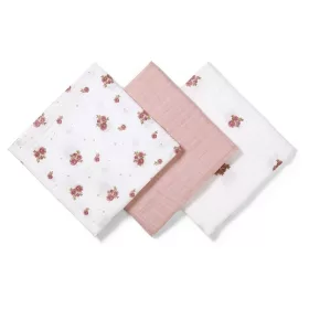   Babyono Textilpelenka színes #3db #púderrózsaszín rózsamintás 348/13