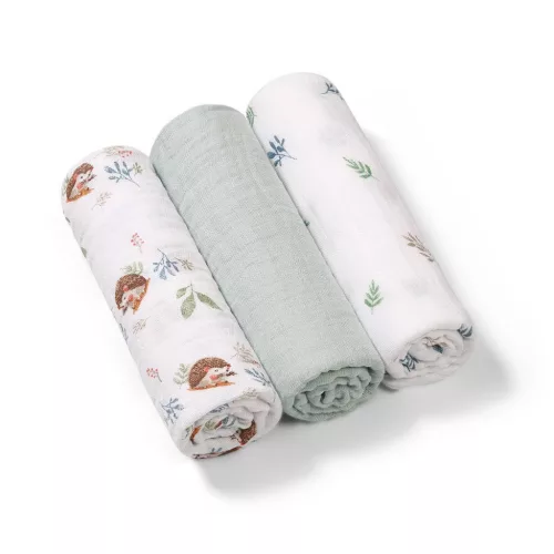 Babyono Textilpelenka színes #3db #acélszürke sünimintás 348/16