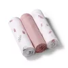 Babyono Textilpelenka színes #3db #púderrózsaszín levélmintás 348/17