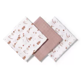   Babyono Textilpelenka színes #3db #világosbarna lufis macimintás 348/18