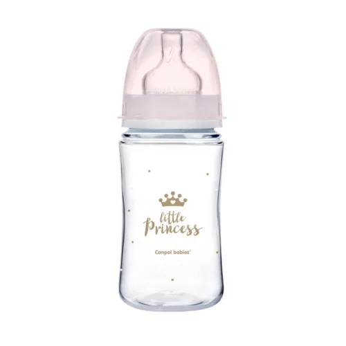 Canpol babies EasyStart cumisüveg széles anticolic #3hó #240ml #Royal Baby rózsaszín #35-234-PIN