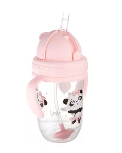 Canpol szívószálas itatópohár #6hó #270ml #Exotic rózsaszín #56-606-PIN