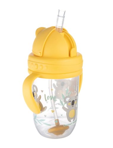 Canpol szívószálas itatópohár #6hó #270ml #Exotic sárga #56-606-YEL