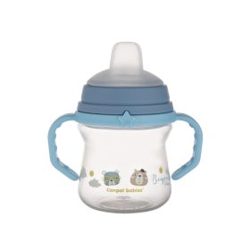   Canpol itatópohár szilikonos ivócsőrrel #Bonjour Paris #150ml #kék #56-612-BLU