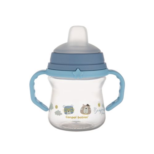 Canpol itatópohár szilikonos ivócsőrrel #Bonjour Paris #150ml #kék #56-612-BLU