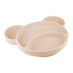   Canpol babies osztott tányér tapadókoronggal Mackó #krémszín #51-401-CREME