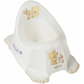   Tega zenélő csúszásgátlós Bili #fehér gyöngyház maci