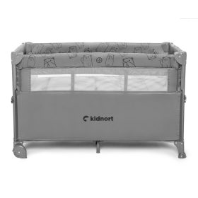   Kidnort Naste utazóágy-babaöböl 2 szintes kerekes kibúvós #szürke