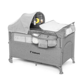   Kidnort Stugan utazóágy-babaöböl kiegészítőkkel #premium szürke