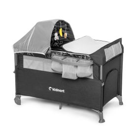   Kidnort Stugan utazóágy-babaöböl kiegészítőkkel #premium fekete