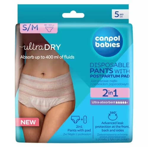 Canpol babies 2in1 szülés utáni pelenka 5db S-M #78-011