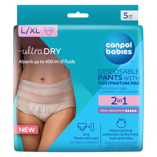 Canpol babies 2in1 szülés utáni pelenka 5db L-XL #78-012