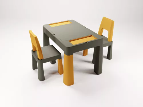 Tega Baby multifun játékasztal és szék szett - Szürke mustársárga #BFTBM0021