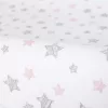 Ceba pelenkázólap huzat pamut 50x70-80 2db #Sötét szürke - Pink csillagos