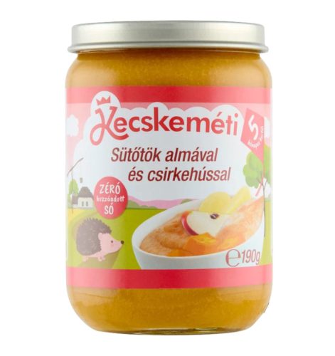 Kecskeméti bébiétel Sütőtök Almával Csirkehússal #190g #5h #1732-01