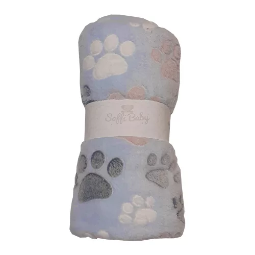 Soffi Baby takaró plüss dupla #75x100cm #kék tappancsos