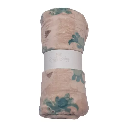 Soffi Baby takaró plüss dupla #75x100cm #bézs krokodilos