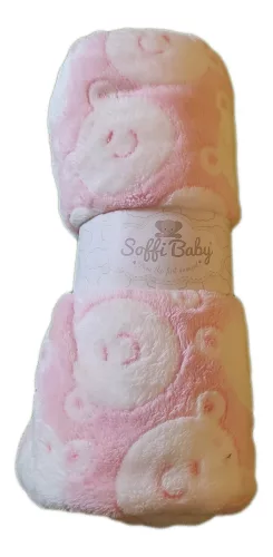 Soffi Baby Takaró Wellsoft Dupla #75x100cm #Rózsaszín fehér macipofi