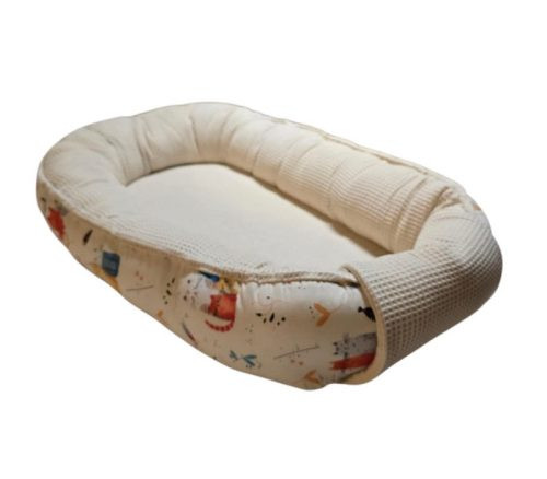 Vaganza Babafészek Waffle - ecrü cicás pamutvászon