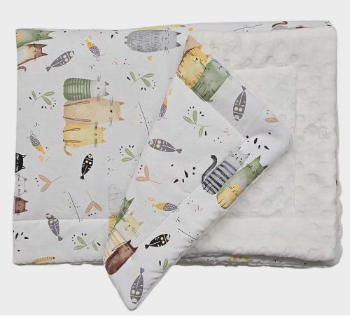 Vaganza 2 részes Bébi ágyneműgarnitúra 70x90 - Drapp cicák-Krém wellsoft