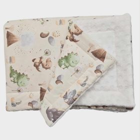   Vaganza 2 részes Bébi ágyneműgarnitúra 70x90 - Drapp Dinó - Krém wellsoft