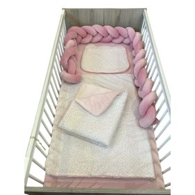   Wikids 3 részes ágyneműgarnitúra - velvet béléssel - fehér-rózsa csillagos