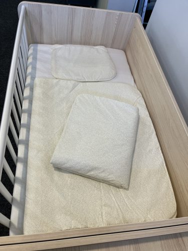 Wikids 3 részes ágyneműgarnitúra - velvet béléssel - krém-fehér apró leveles