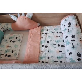 Wikids 3 részes ágyneműgarnitúra - őzikés púder-menta