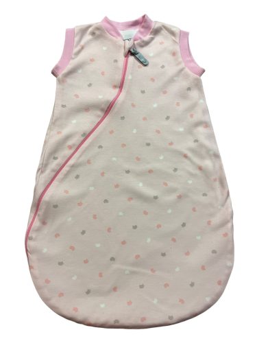 Wikids Hálózsák #pamut #ujjatlan #2 rétegű #56-62 #rózsa-szürke cicafej