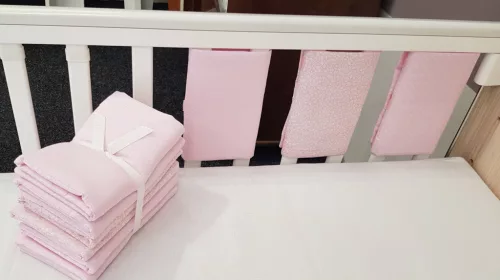 Wikids Ágyrácsvédőpánt tépőzáras #6db #rózsaszín mintás