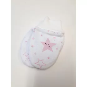   Wikids újszülött pamut kesztyű #fehér-rózsaszín csillagos