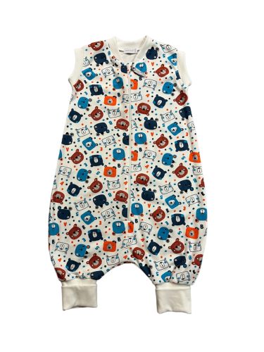 Wikids Hálózsák tipegő pamut 1 rétegű #74-80 türkiz pöttyös macis