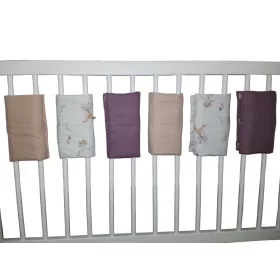   Wikids Ágyrácsvédőpánt tépőzáras #6db #erdei állatos mályva-bézs