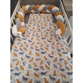   Wikids 3 részes ágyneműgarnitúra - leopárd sötétkék-mustár