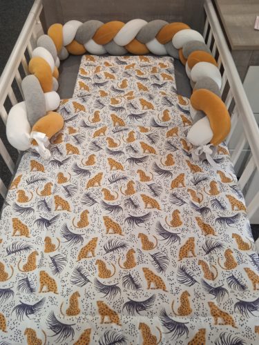 Wikids 3 részes ágyneműgarnitúra - leopárd sötétkék-mustár