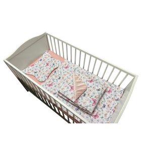   Wikids 3 részes ágyneműgarnitúra - Vászon-Velvet - pillangós szürke-púder