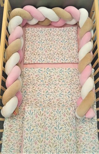 Wikids 3 részes ágyneműgarnitúra - Virágfa rózsa-türkiz-mogyoró KIFUTÓ