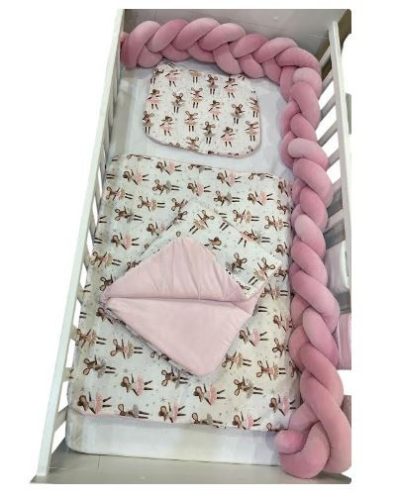 Wikids 3 részes ágyneműgarnitúra - velvet béléssel - rózsaszín egeres