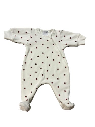 Wikids plüss hosszú ujjú cipzáras rugi #50 katicás-t. fehér piros