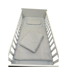   Wikids 3 részes ágyneműgarnitúra - velvet béléssel - szürke-fehér csillagos