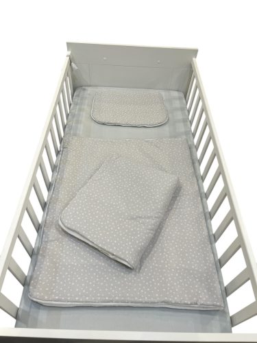 Wikids 3 részes ágyneműgarnitúra - velvet béléssel - szürke-fehér csillagos