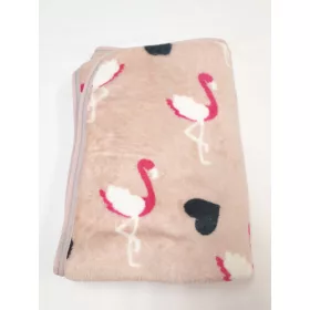   Wikids Takaró wellsoft #2 oldalas #70x90 #púder flamingós-szíves