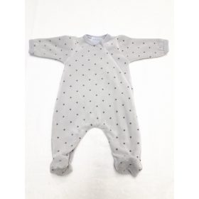   Wikids plüss hosszú ujjú cipzáras rugi #56 szürke csillagos