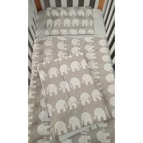   Wikids 3 részes ágyneműgarnitúra - Szürke elefántos KIFUTÓ