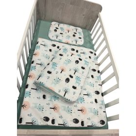   Wikids 3 részes ágyneműgarnitúra - velvet béléssel - őzikés menta