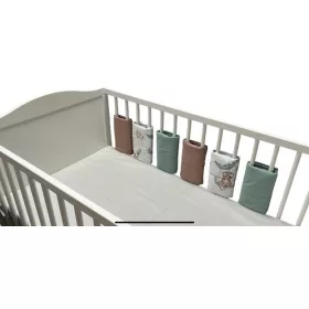   Wikids Ágyrácsvédőpánt tépőzáras #6db #hintázó baby állatos mogyi-olivazöld