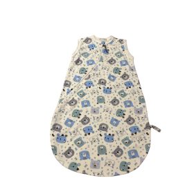   Wikids Hálózsák #pamut #ujjatlan #2 rétegű #62-68 #fehér-kék-menta pöttyös macis