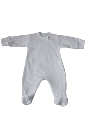 Wikids pamut hosszú ujjú cipzáras lyukacsos rugi #62 fehér