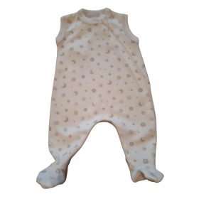   Wikids pamut ujjatlan cipzáras rugi #44 fehér szürke bézs holdas csillagos