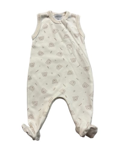 Wikids pamut ujjatlan cipzáras rugi #44 fehér szürke alvó macifej